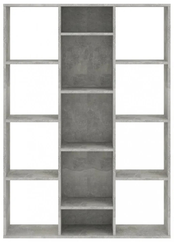 betonszürke térelválasztó/könyvszekrény 100 x 24 x 140 cm