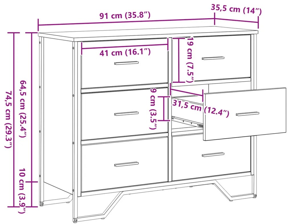 Éjjeliszekrény Fekete Tölgy 91x35.5x74.5 cm Szerelt Fa