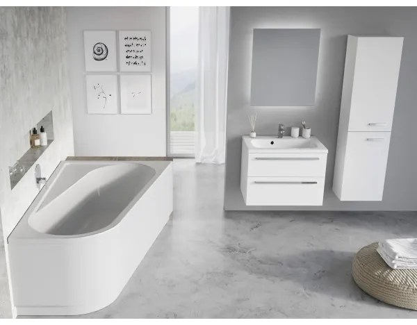 Ravak CA41000000 - CHROME sarokkád 170x105 cm akril/fehér