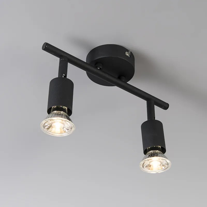 Ipari spotlámpa fekete dönthető 2 lámpás - Jeany