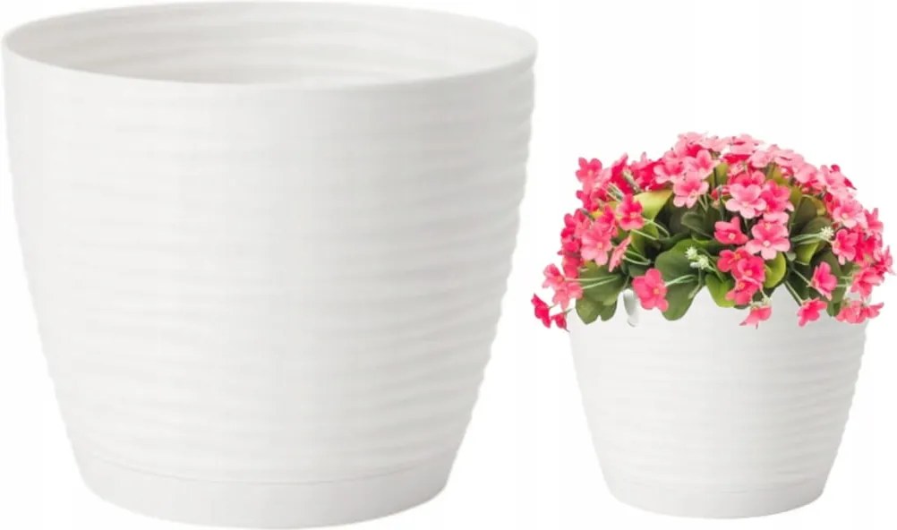 Virágtartó állvány fehér 19x17,3cm műanyag virágtartó