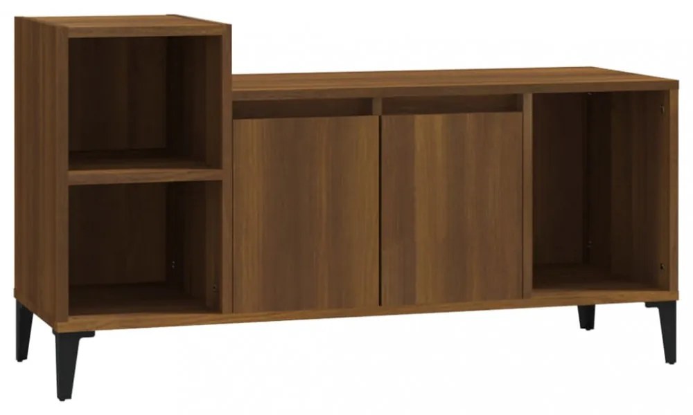 barna tölgyszínű szerelt fa TV-szekrény 100x35x55 cm
