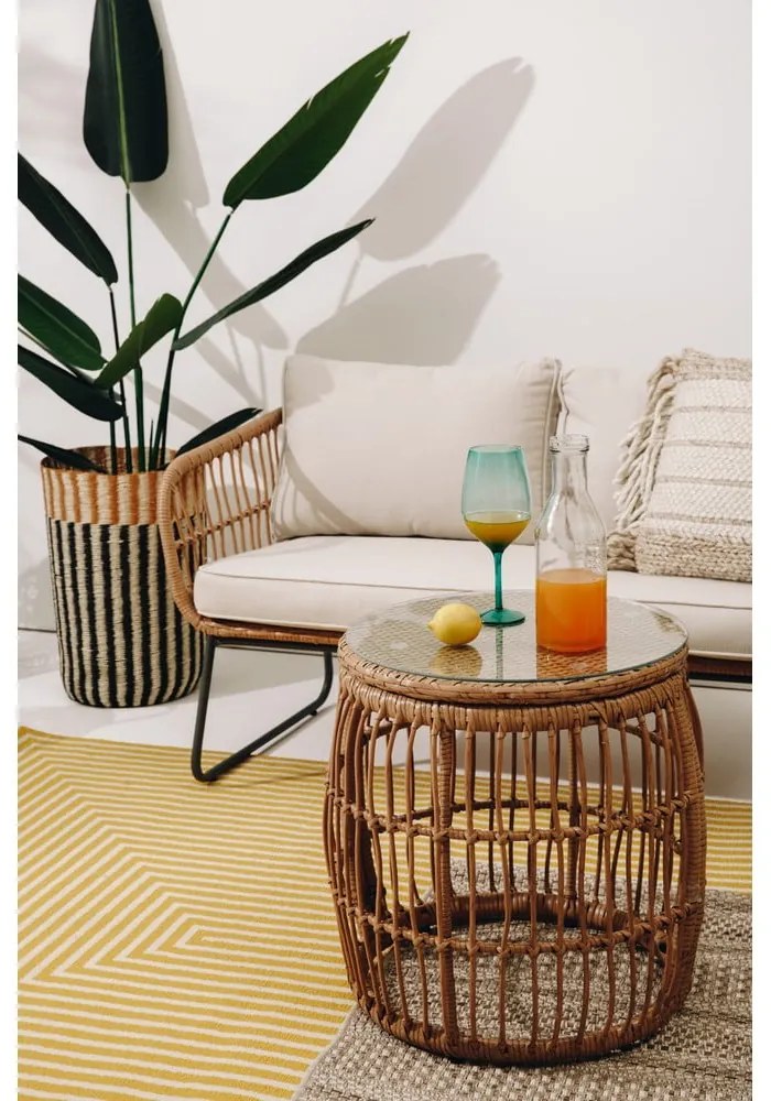 Vistdal bézs mesterséges rattan kerti bútor szett - Bonami Essentials