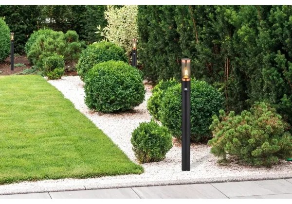 Globo 3159BCS-Kültéri érzékelős lámpa BOSTON 1xE27/15W/230V IP44 110cm fekete/réz