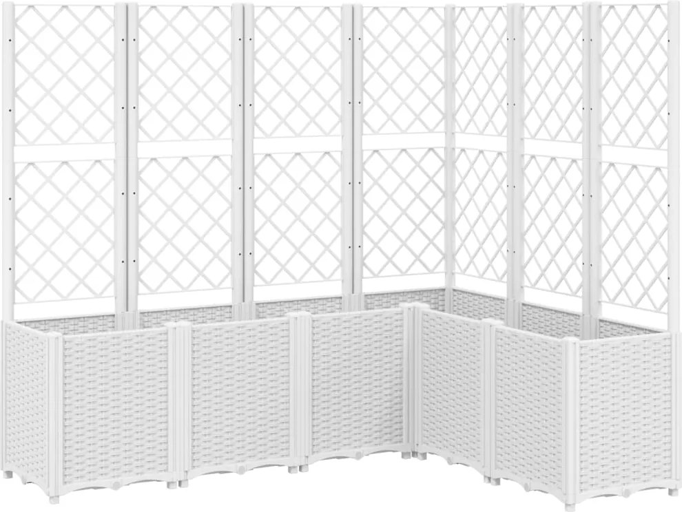 vidaXL fehér polipropilén rácsos kerti ültetőláda 160 x 120 x 140 cm