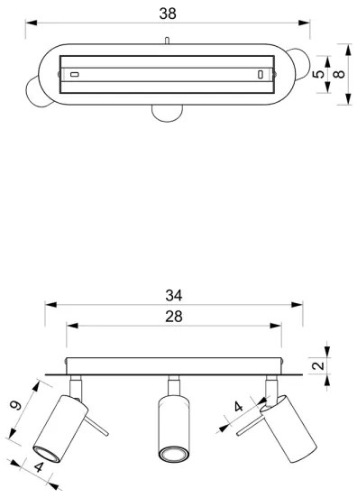 Spotlámpa PRESTON 3xGU10/40W/230V fekete