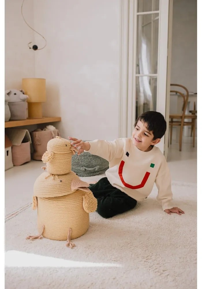 Sárga textil játéktároló kosár ø 13x15 cm Mini Charlie the Chicken – Lorena Canals