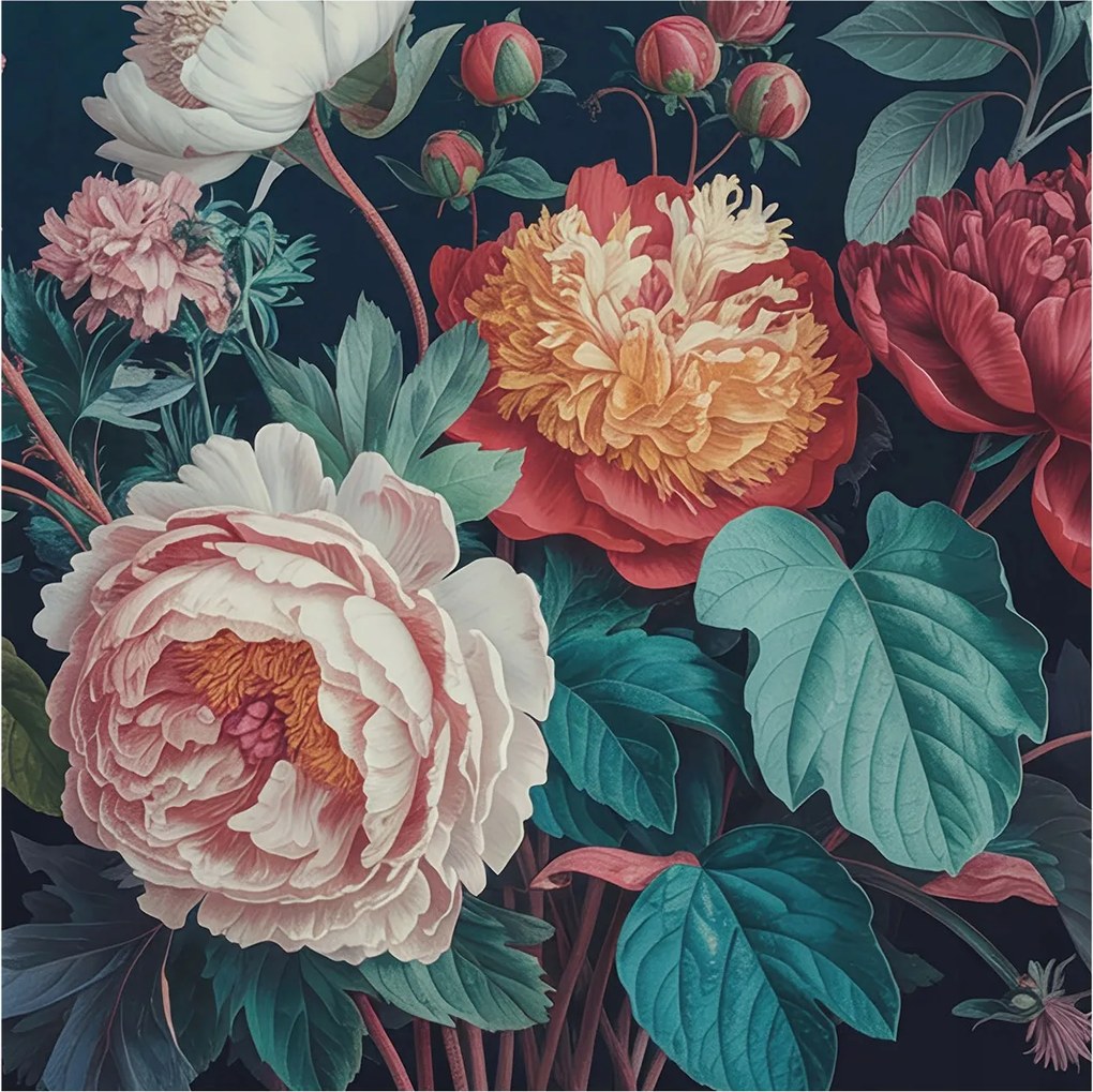 Fotótapéta Flizelin Dekoratív tapéta Színes virágok 250x250 Ragasztó