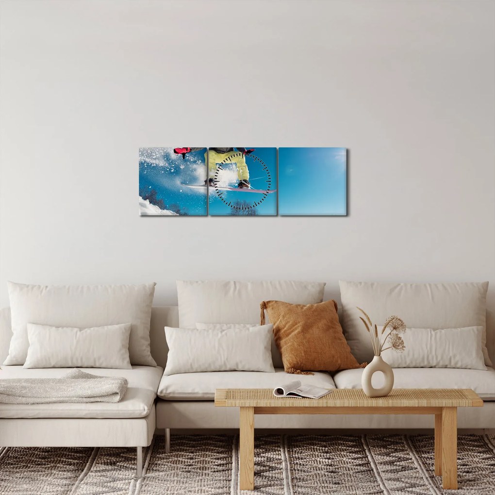 Kép - Snowboardos (órával) (90x30 cm)