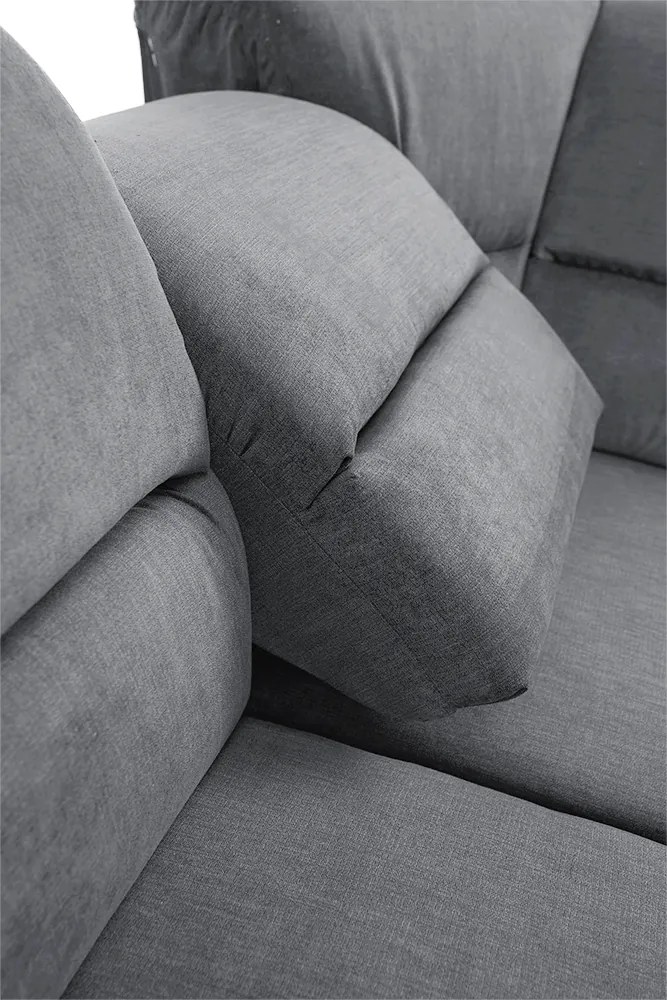 Kinyitható ülőgarnitúra, szürke szövet, jobbos, SANTIAGO