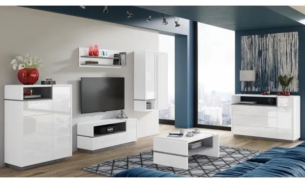 FRED fiókos komód fehér/szürke