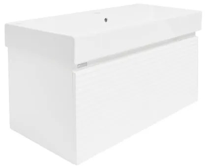 Naturel Savona Fürdőszobaszekrény mosdóval 98x43x44,8 cm fehér fényes SAVONA100BISAT