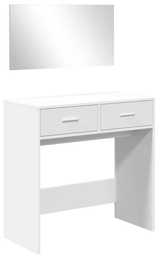 fehér fésülködőasztal tükörrel 80x39x80 cm