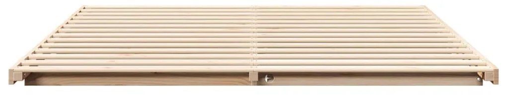 Földi ágykeret Barna 200 x 210 cm Tömör fenyőfa