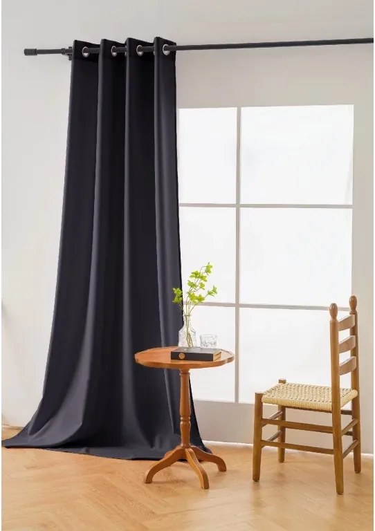 Függöny OXFORD LIGHT 140x250 cm, sötétszürke Felfüggesztés: Hullámos sínszalag