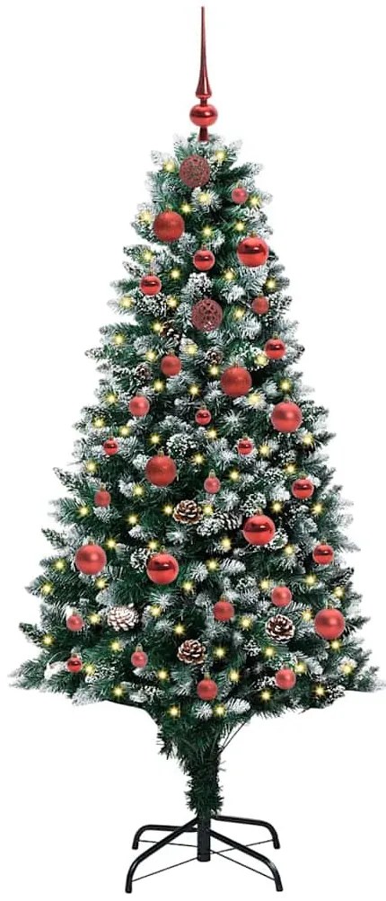 Mű karácsonyfa 150 LED-del Zöld 150 cm PVC és Acél és Műanyag