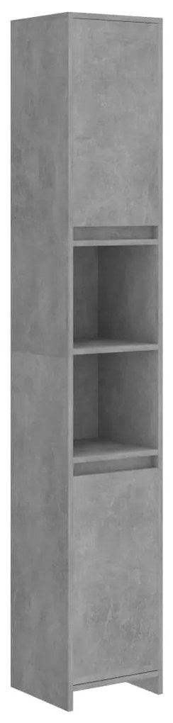 Betonszürke szerelt fa fürdőszobaszekrény 30 x 30 x 183,5 cm