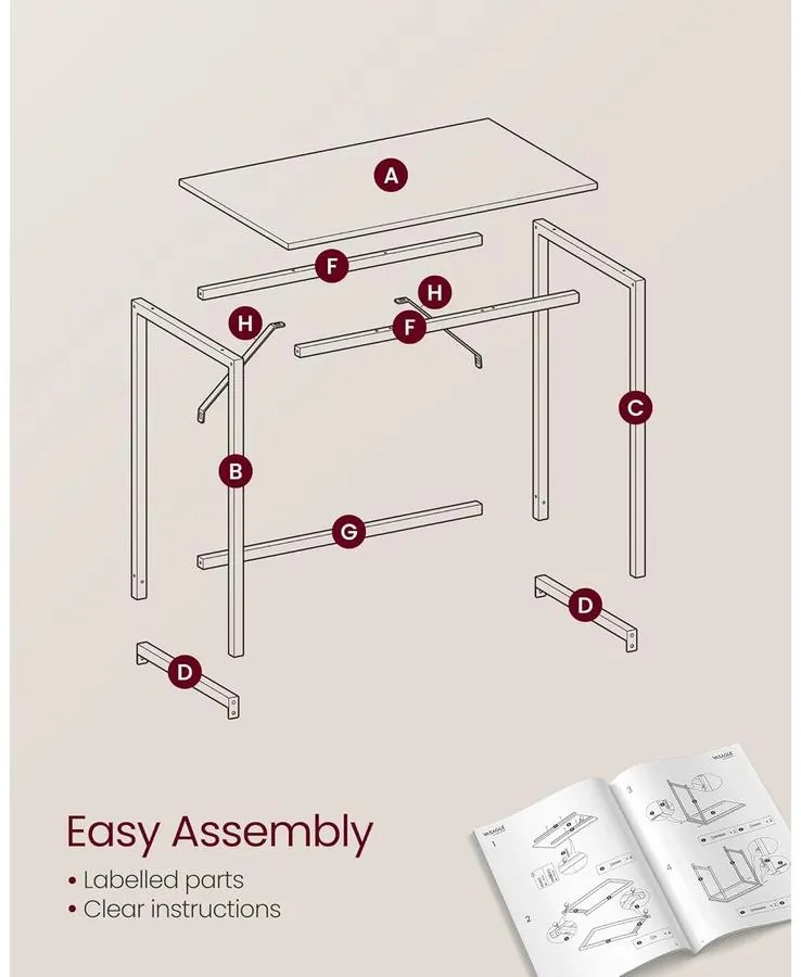 Íróasztal 100 × 50 × 76 cm karamell barna–fekete színben