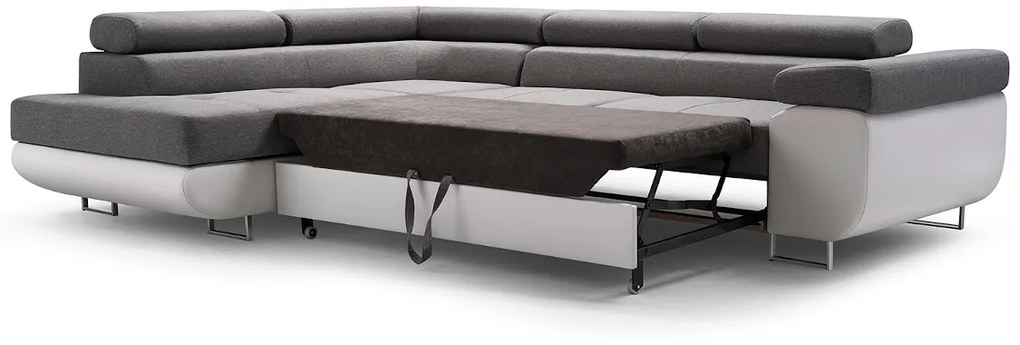 ALFA sarok kanapéágy, 273x70/85x203, sioux 1115/lux 23, jobb sarok