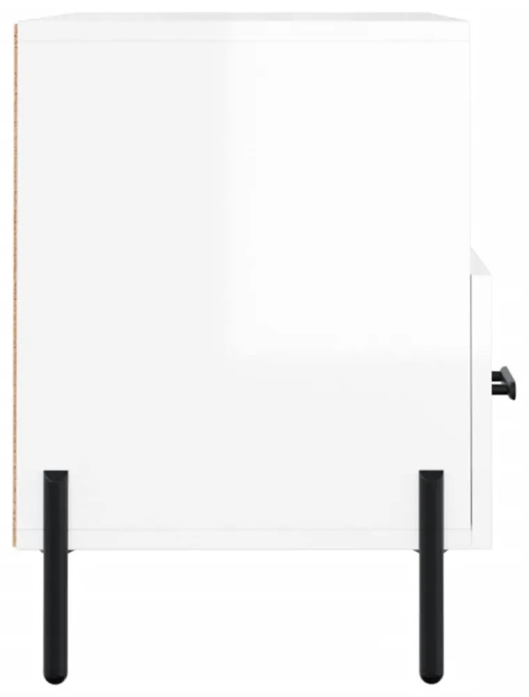 fehér magasfényű szerelt fa TV-szekrény 80x36x50 cm