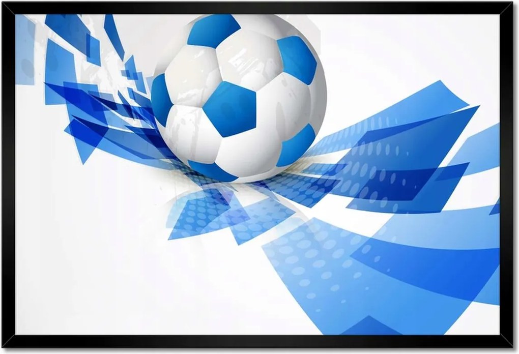 Poszterek keretben 60x40 Kék focilabda