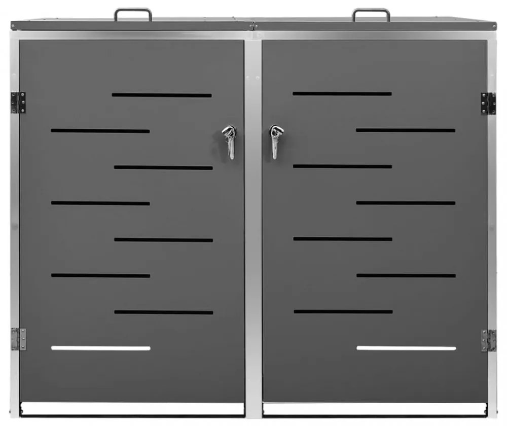 acéltároló két gurítható szemeteskukához 138 x 77,5 x 112,5 cm