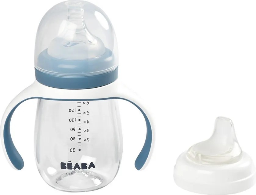 Béaba 2 az 1-ben Tanuló cumisüveg 210 ml - Viharkék