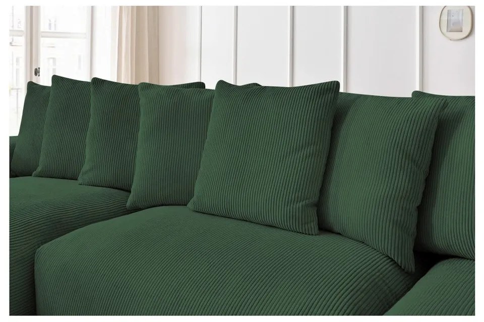 Zöld kordbársony sarokkanapé Voltaire – Bobochic Paris