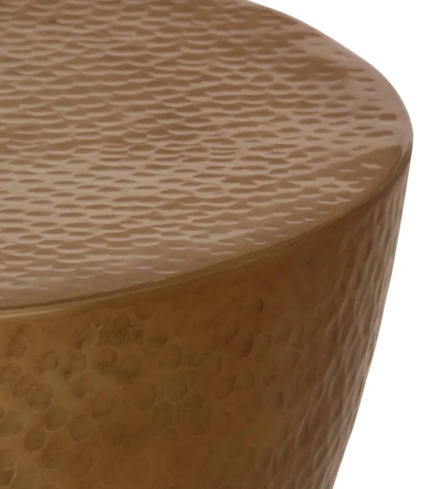 sárgaréz kalapált alumínium dohányzóasztal Ø 50 x 30 cm