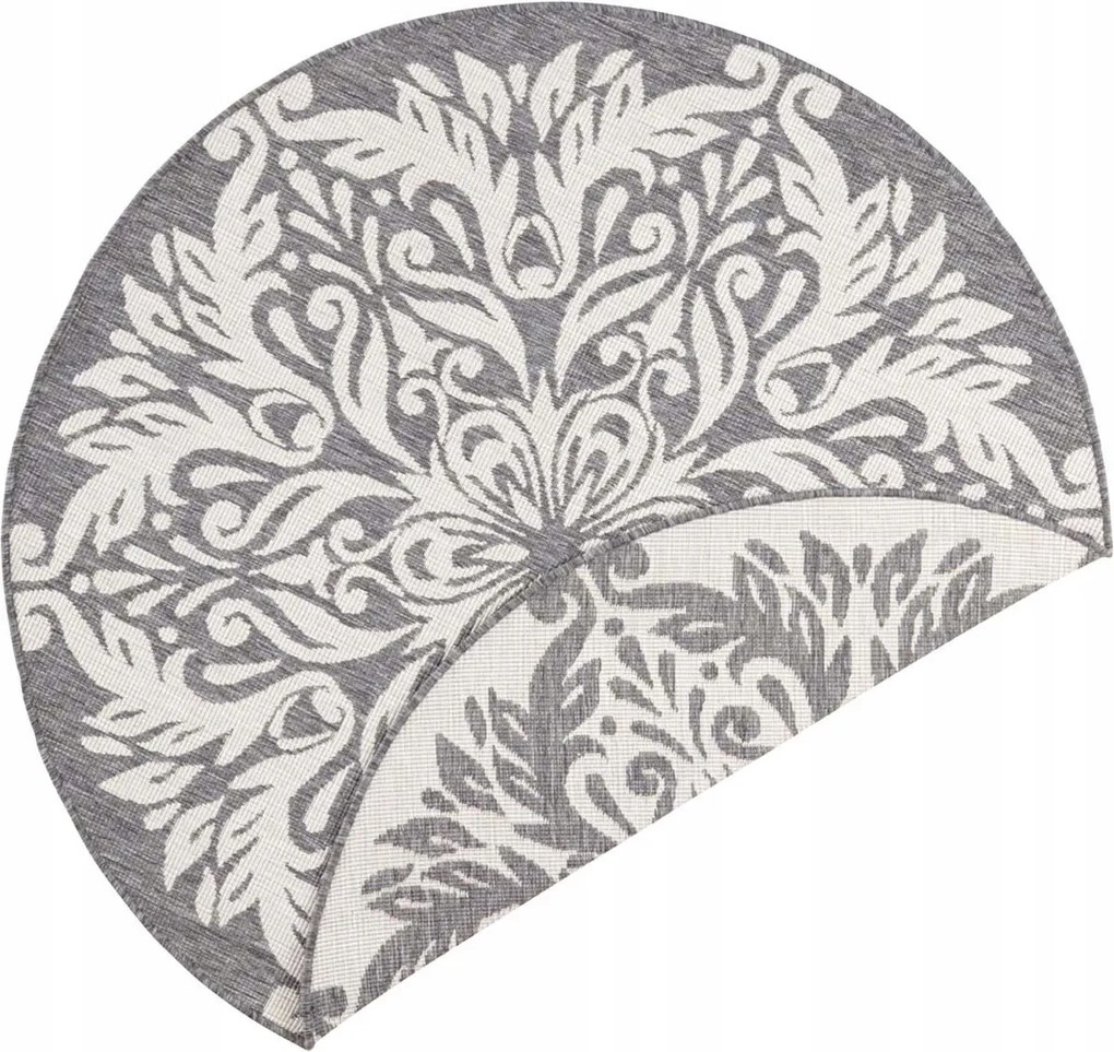 Teraszszőnyeg,szürke kerek kétoldalas 200 cm