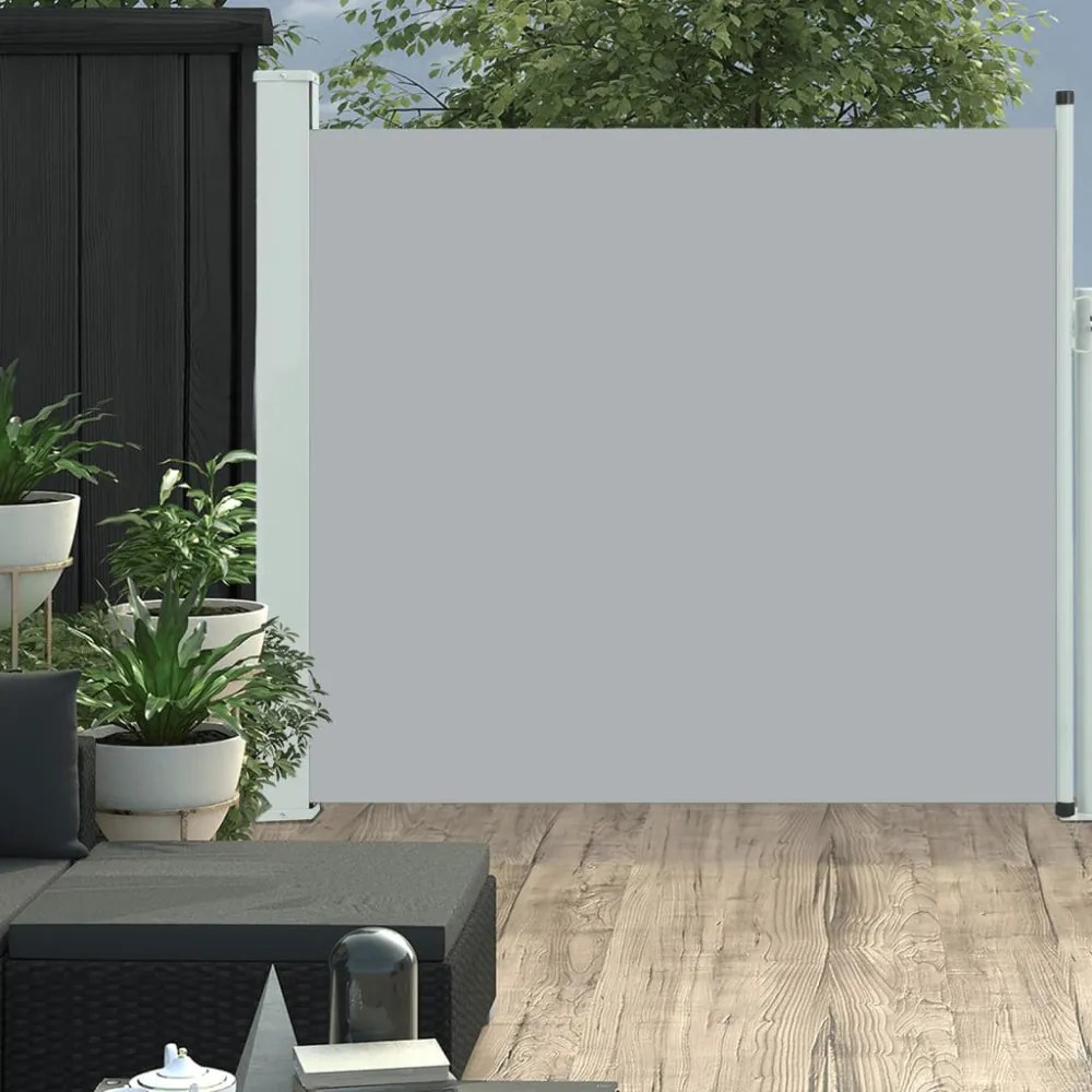 szürke kihúzható oldalsó teraszi napellenző 170 x 300 cm