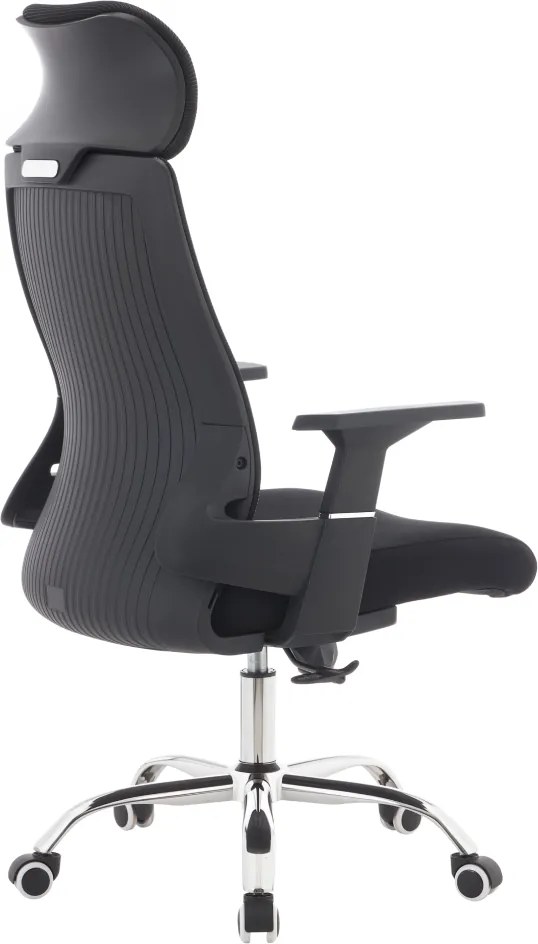 Irodai szék, fekete/króm, teherbírás 150 kg, HOLGER