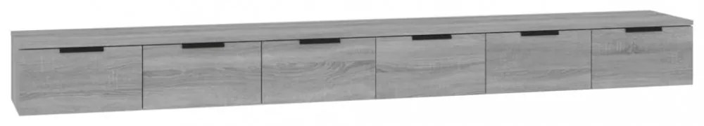2 db szürke sonoma színű szerelt fa faliszekrény 102x30x20 cm