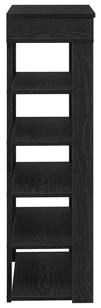 fekete szerelt fa cipőtartó 60x30x98 cm