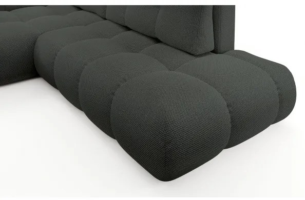 Ágyazható, kárpitozott L alakú sarokülőgarnitúra tárolóval ALMADA, balos, antracit