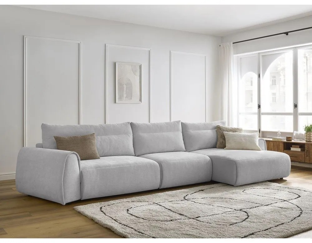 Világosszürke sarokkanapé Aden – Bobochic Paris