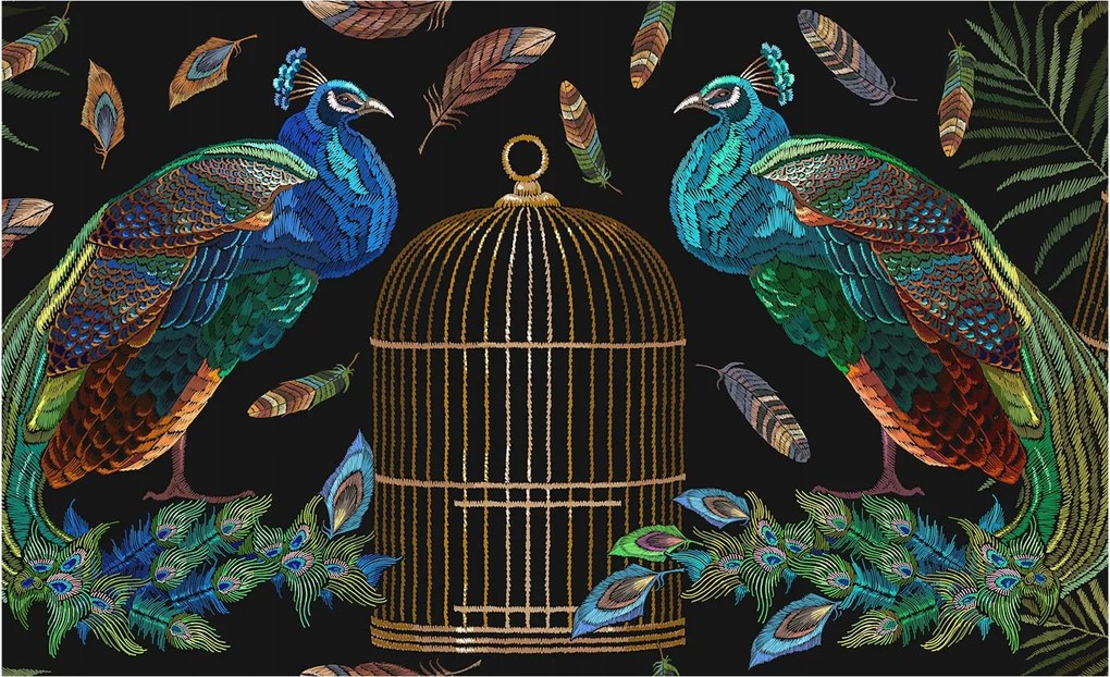 Fotótapéta Flizelin Dekoratív Hálószoba Páva kép 416x254 Ragasztó