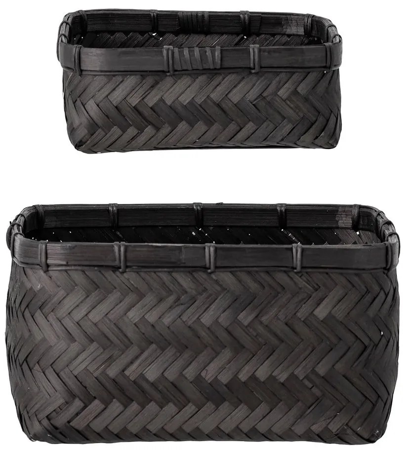 Bambusz tárolókosár szett 2 db-os 24x24x12 cm Donia – Bloomingville