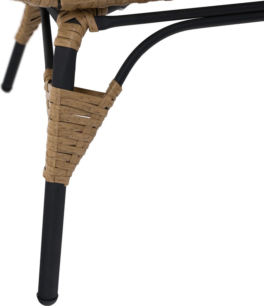 Rattan fotel, természetes/fekete/bézs, KARMEN