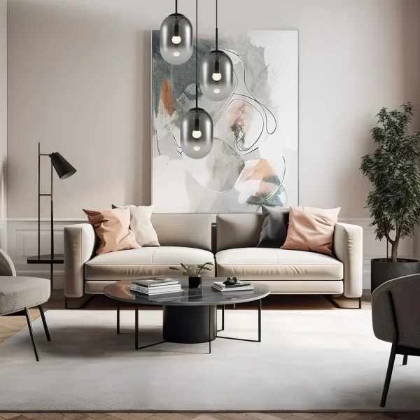 Csillár zsinóron ALIAS 3xE14/40W/230V fekete/szürke