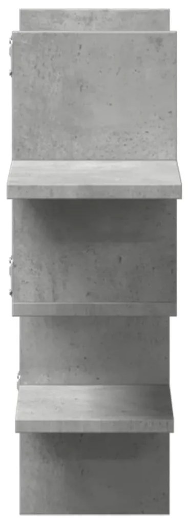 betonszürke szerelt fa fali polc 124,5 x 18 x 60,5 cm