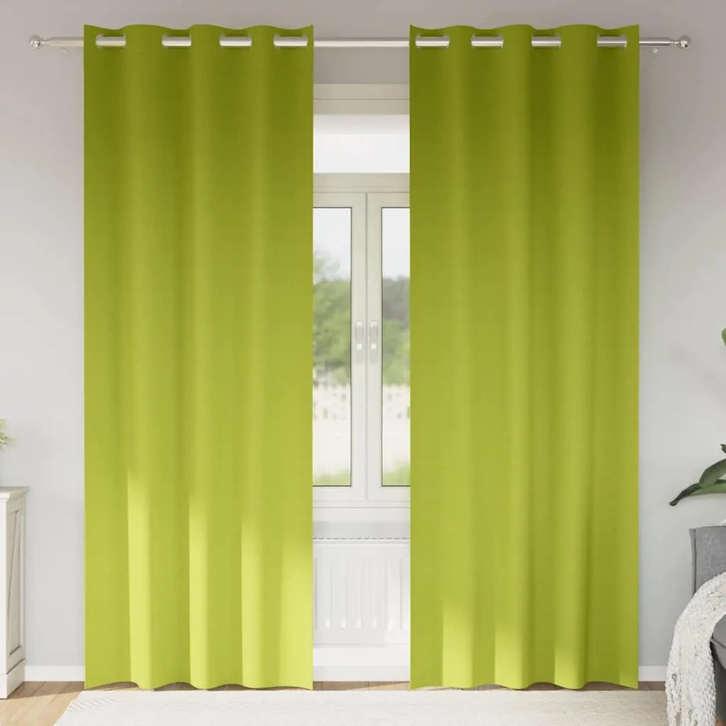 Függönyök függönyökkel 2 pcs Alma zöld 225x140cm Poliészter