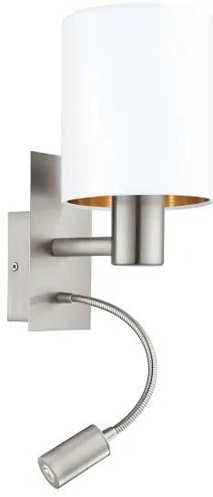 Eglo 96484 - LED flexibilis lámpa PASTERI 1xE27/40W+LED/3,8W fehér