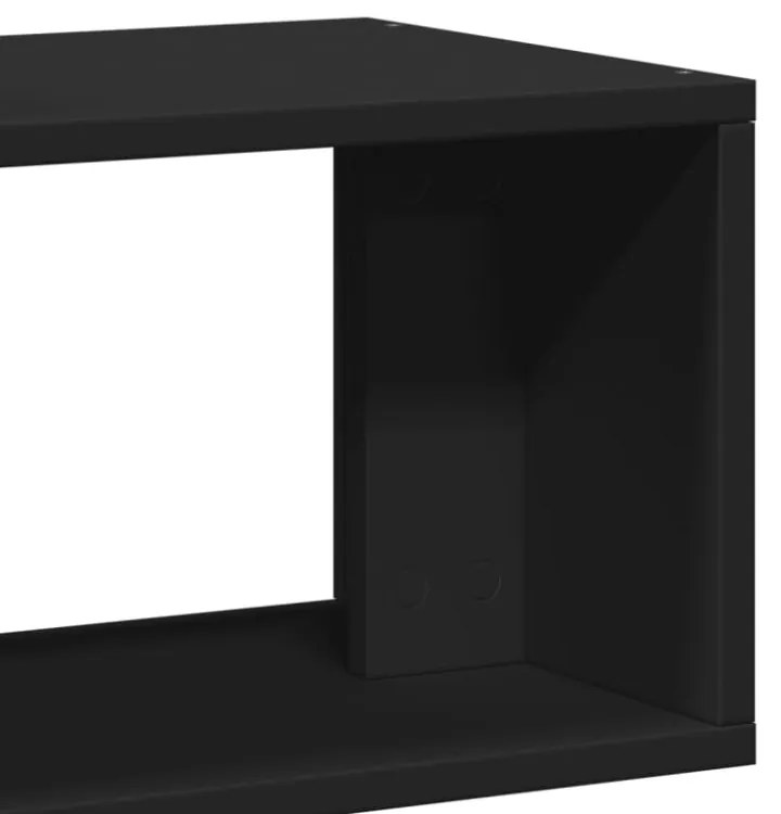 2 db fekete szerelt fa TV-szekrény 75 x 30 x 50 cm