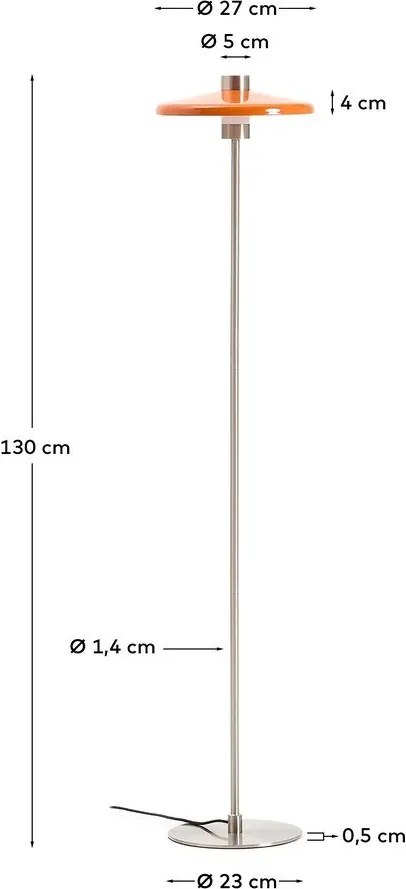 Narancssárga állólámpa fém búrával (magasság 130 cm) Nuvira – Kave Home