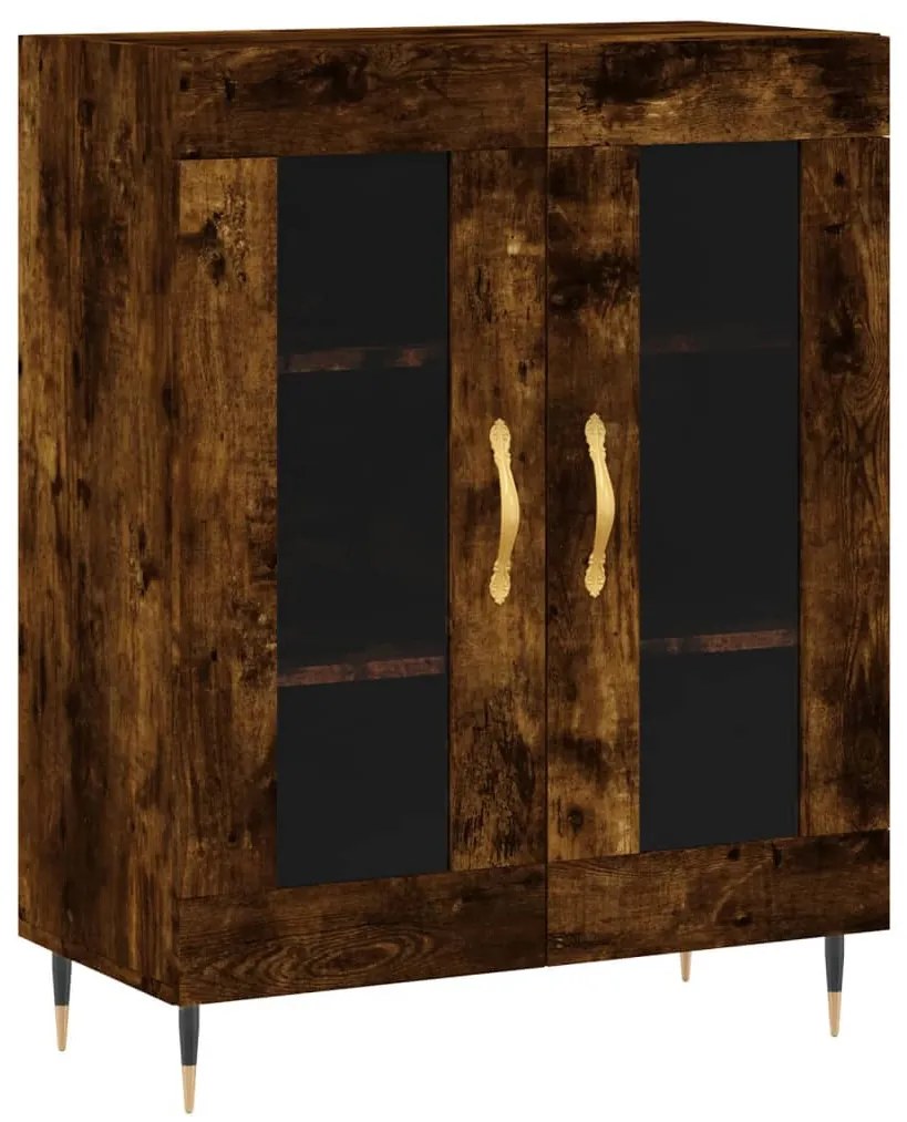 füstös tölgy színű szerelt fa magasszekrény 69,5 x 34 x 180 cm