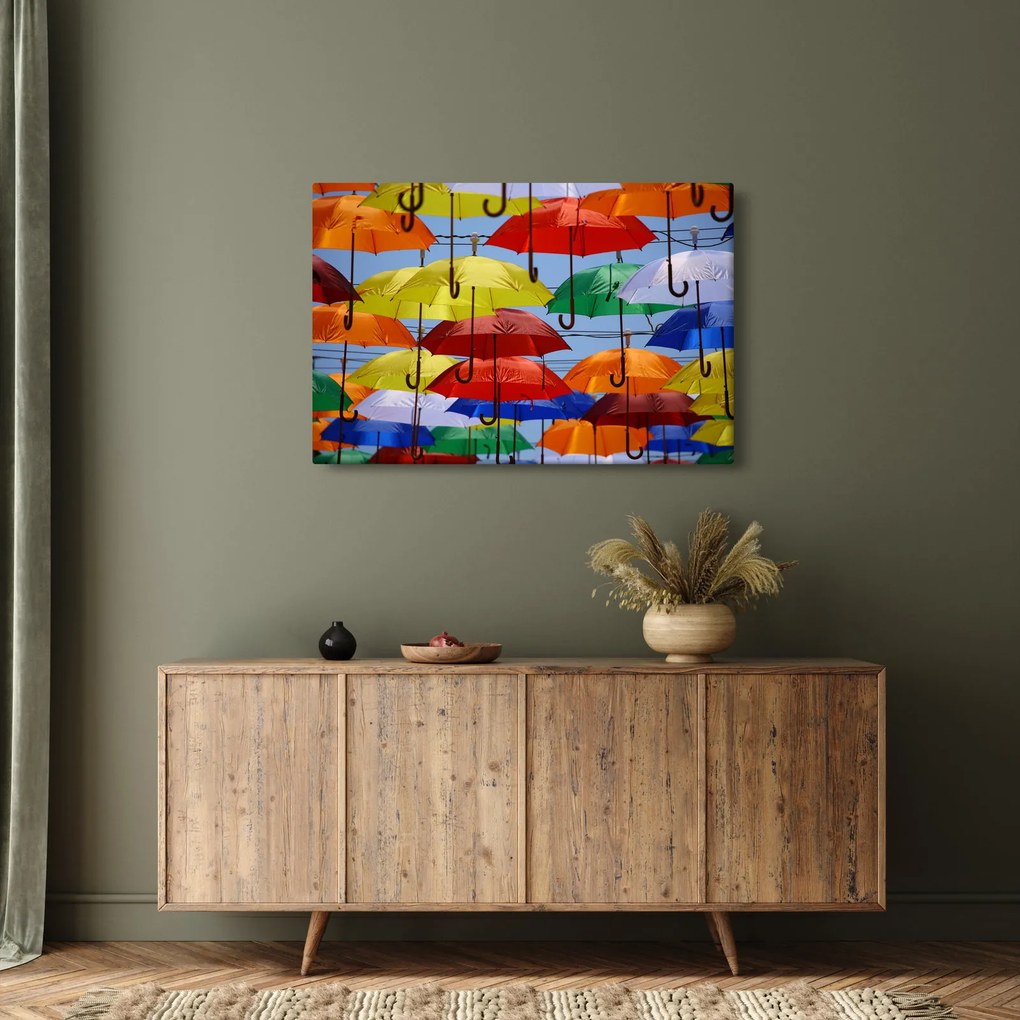 Színes esernyők képe (90x60 cm)