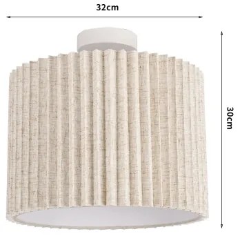 Brilagi - Felületre szerelhető csillár NORDIC WAVE 1xE27/15W/230V, átm. 32 cm, lenvászon/fehér