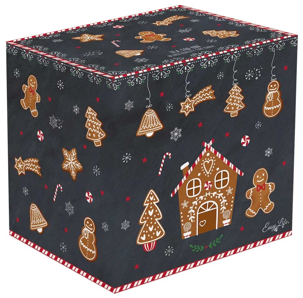 Mézeskalács karácsonyi porcelán egyszemélyes teás szett, 0,35 l és 0,35 l, díszdobozban - Gingerbread