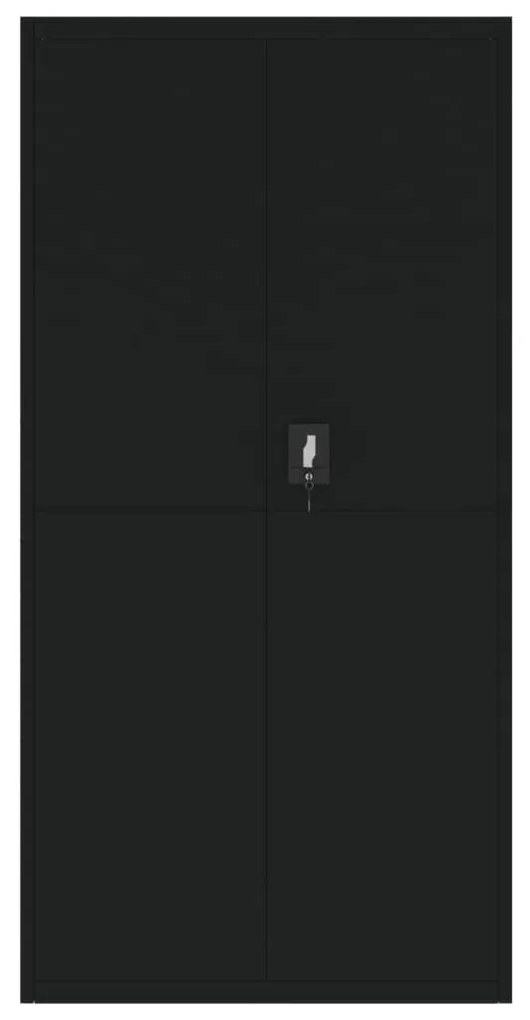 fekete acél irattartó szekrény 90x40x180 cm